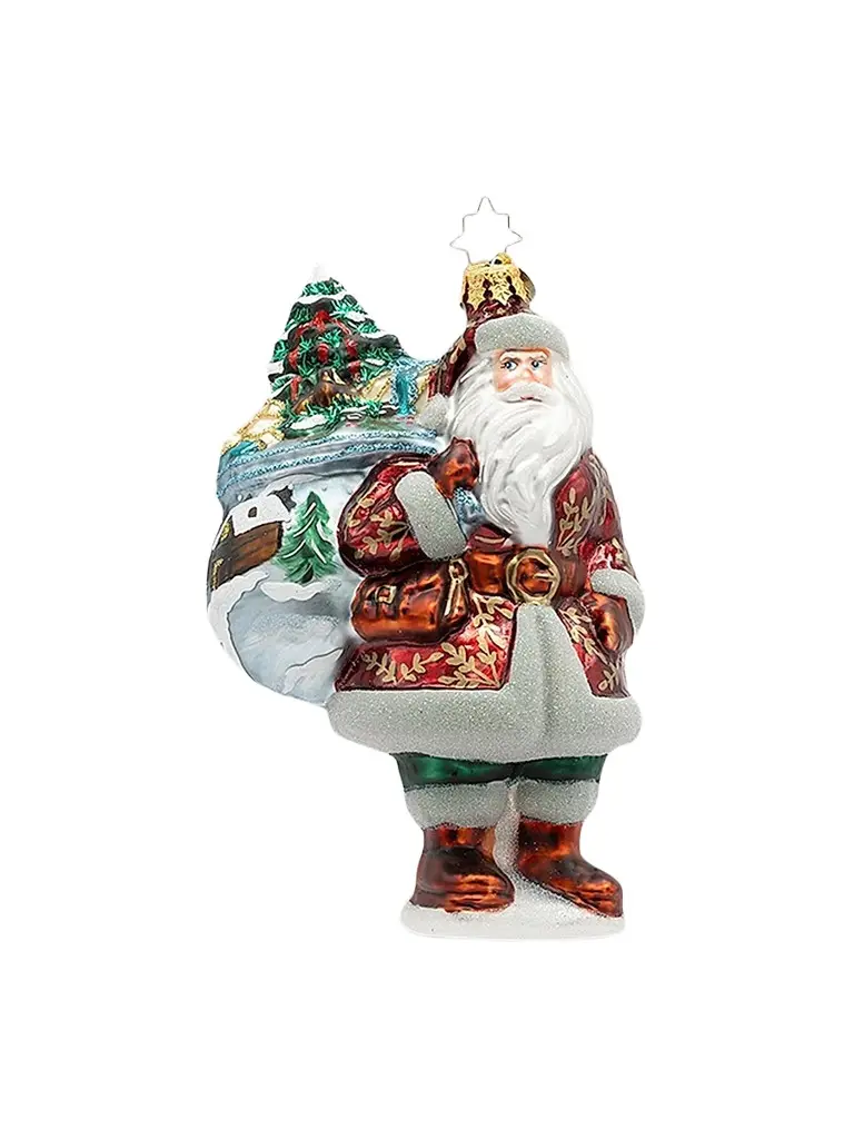 Christopher Radko European Santa Woodland Noel Glass Ornament | Image 1 Christopher Radko European Santa Woodland Noel Glass Ornament | Image 1