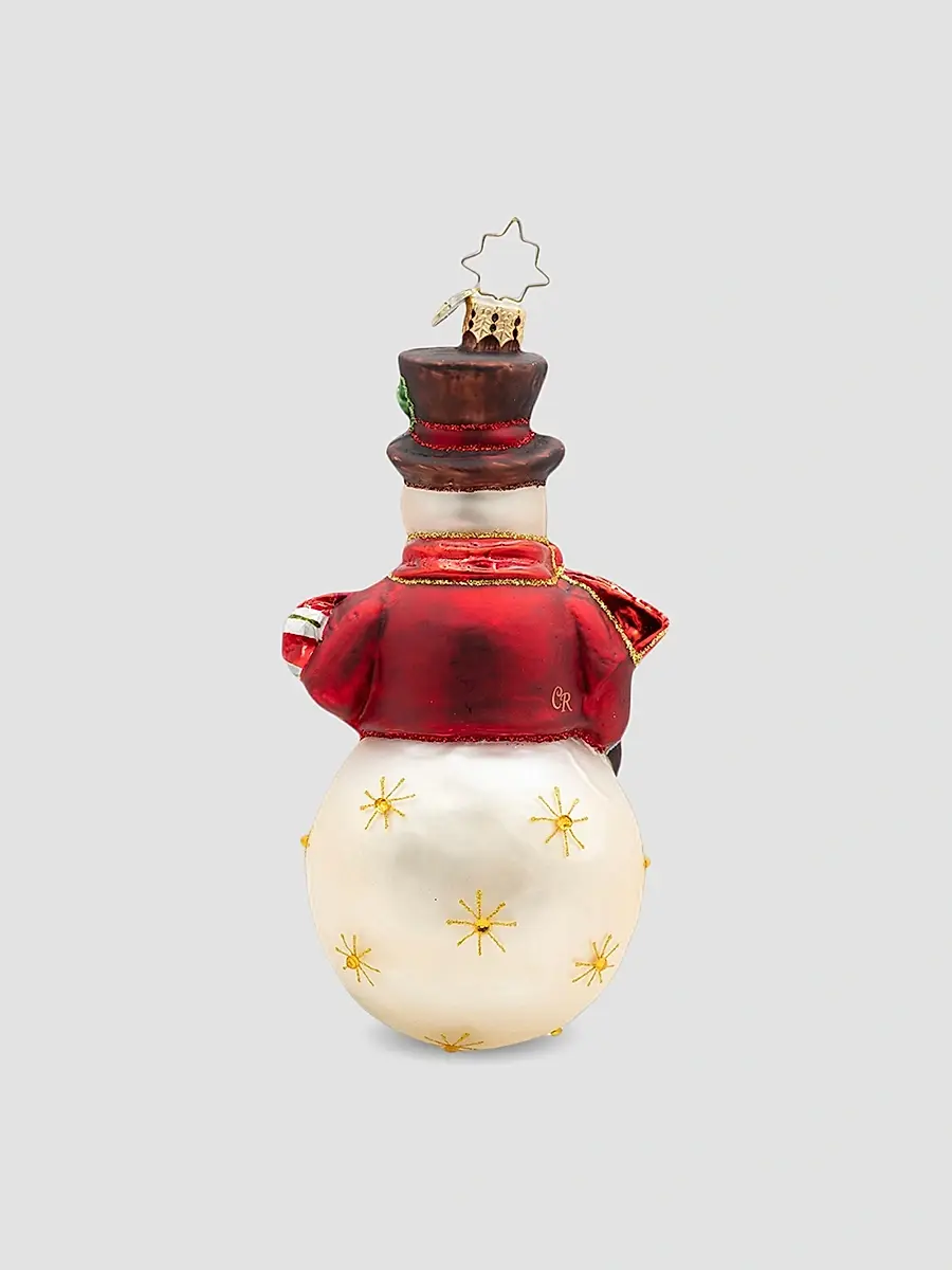 Christopher Radko Traditional Snowman The Jingle Gent Glass Ornament | Thumbnail 2 Christopher Radko Traditional Snowman The Jingle Gent Glass Ornament | Thumbnail 2