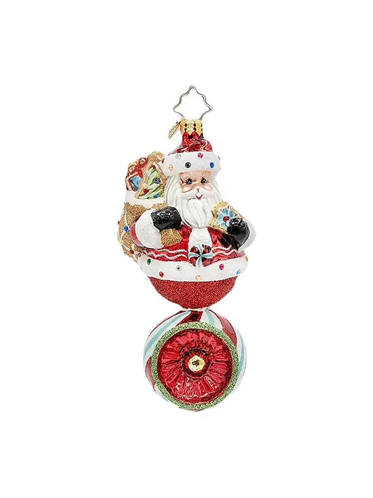 Christopher Radko Sweet Claus Reflector Glass Santa Ornament