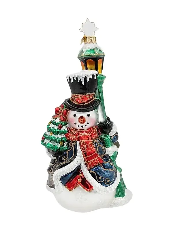 Christopher Radko The Holiday Gentlemen Glass Snowman Ornament