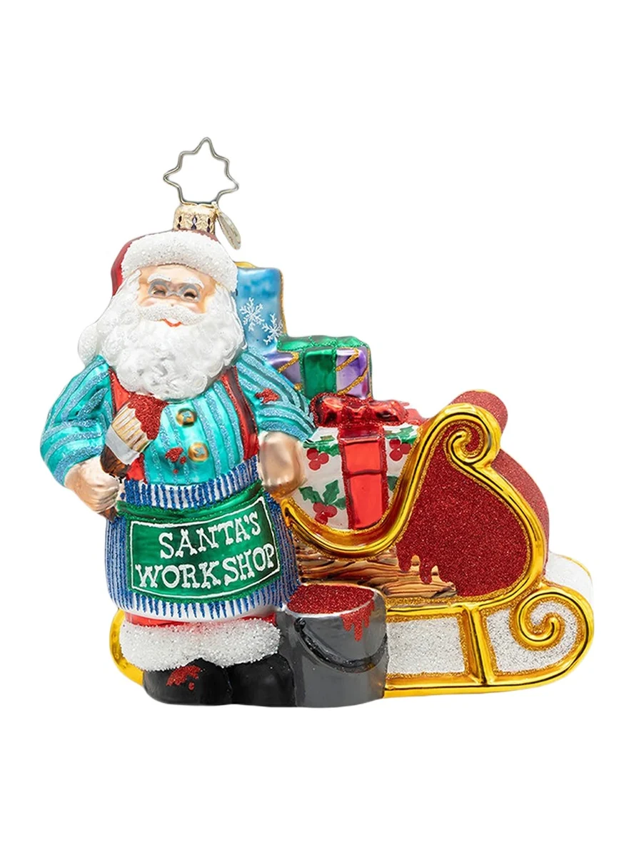 Christopher Radko American Santa Color Me Christmas! Glass Ornament