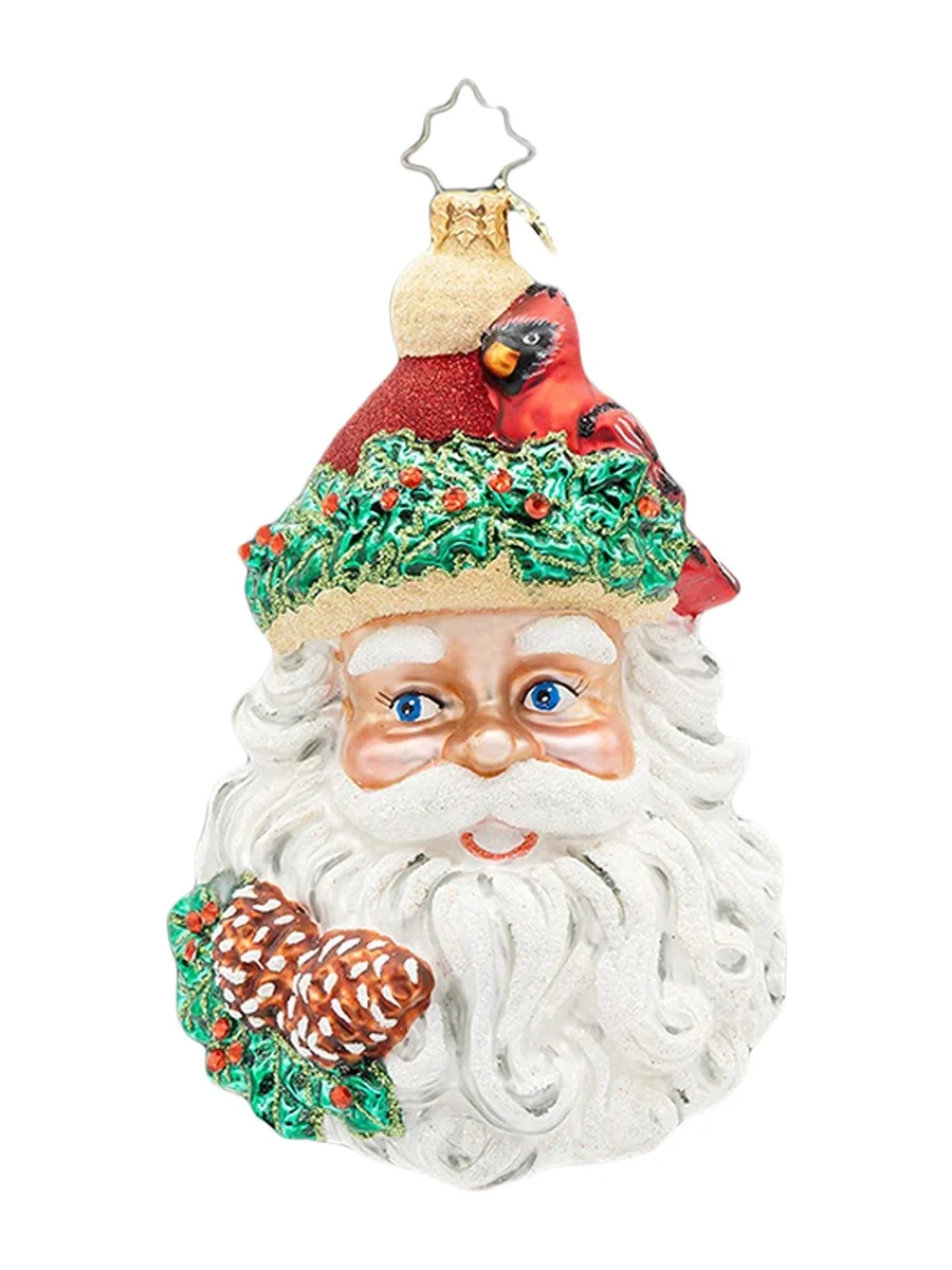 Christopher Radko American Santa Woodland Wishes Santa Ornament
