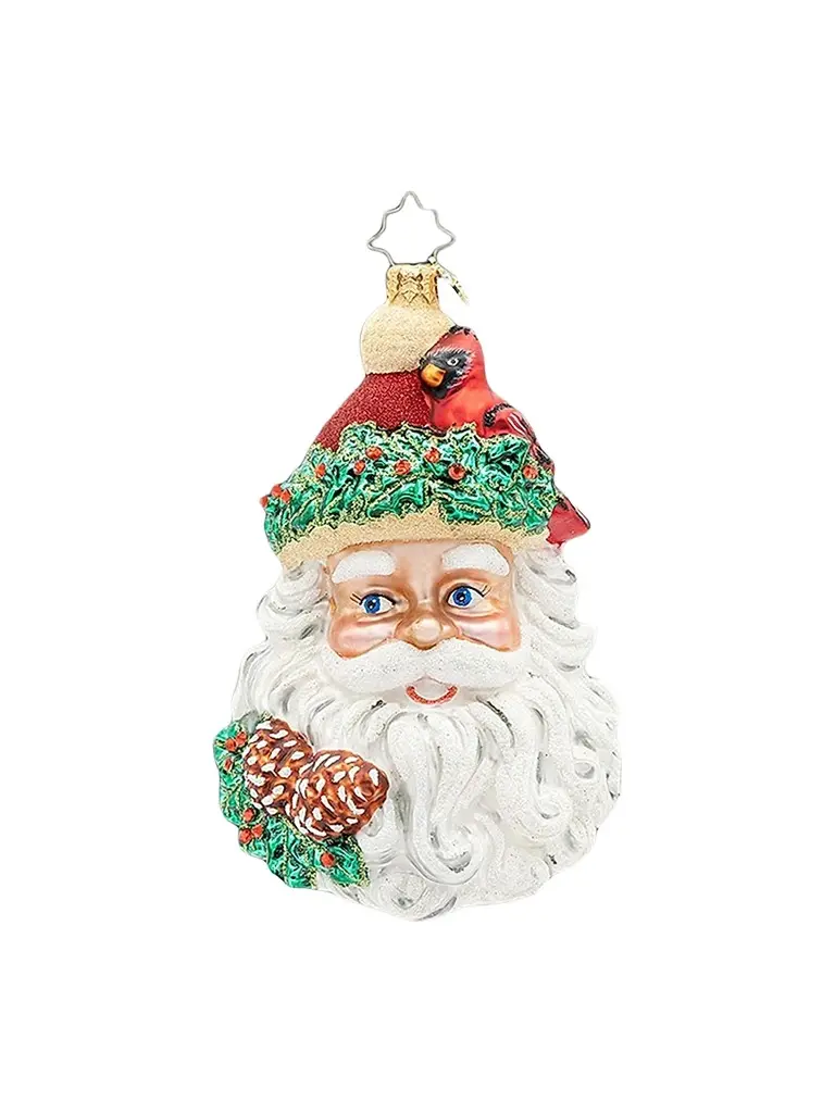 Christopher Radko American Santa Woodland Wishes Santa Ornament | Image 1 Christopher Radko American Santa Woodland Wishes Santa Ornament | Image 1