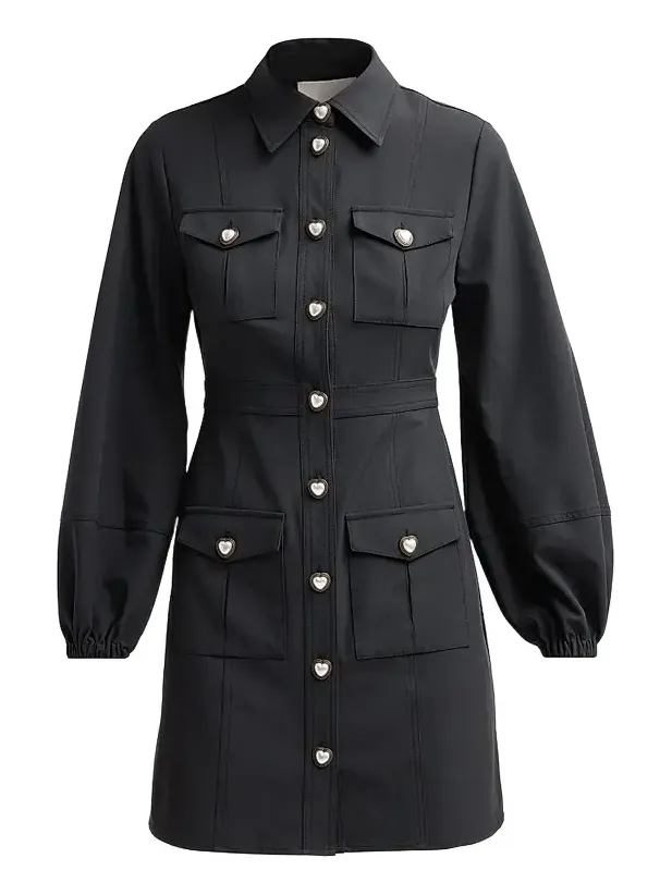 Women's Lumira Pearlescent-Button Mini Dress