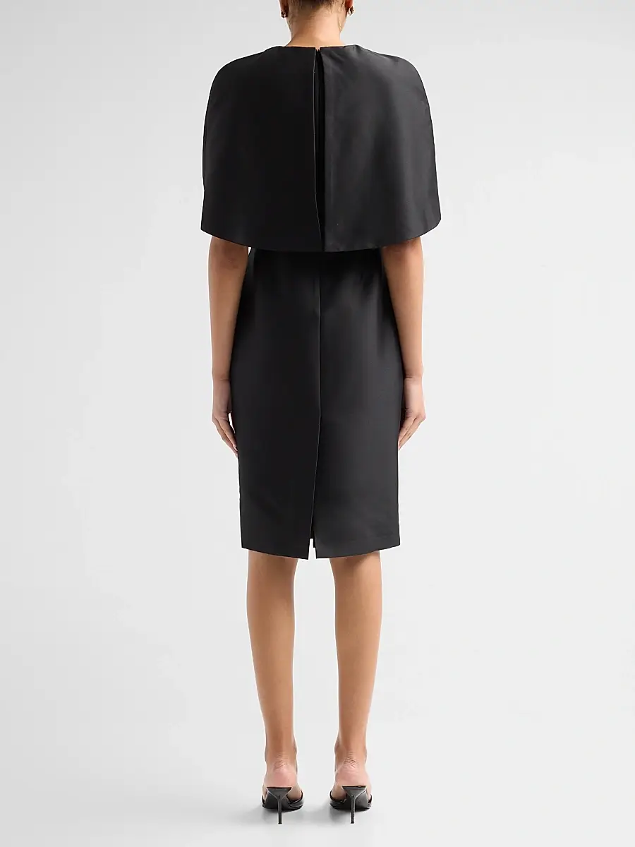 BADGLEY MISCHKA Women's Mikado Cape-Shoulder Sheath Dress | Thumbnail 3 BADGLEY MISCHKA Women's Mikado Cape-Shoulder Sheath Dress | Thumbnail 3