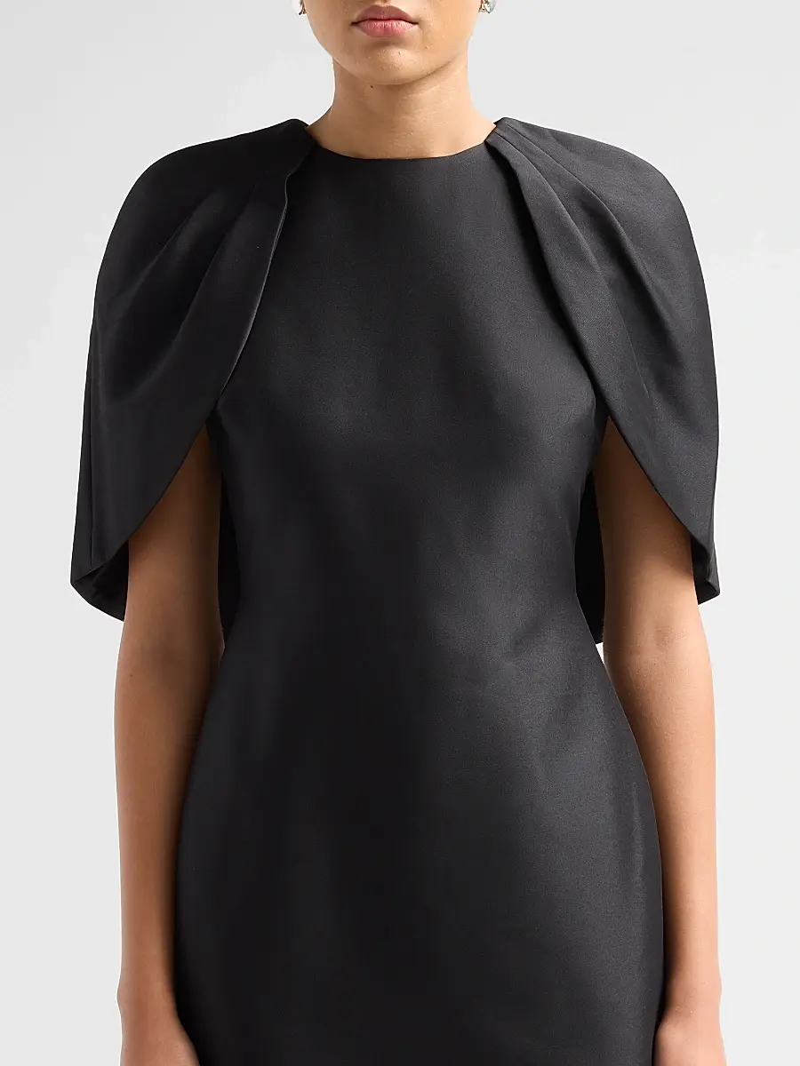 BADGLEY MISCHKA Women's Mikado Cape-Shoulder Sheath Dress | Thumbnail 5 BADGLEY MISCHKA Women's Mikado Cape-Shoulder Sheath Dress | Thumbnail 5