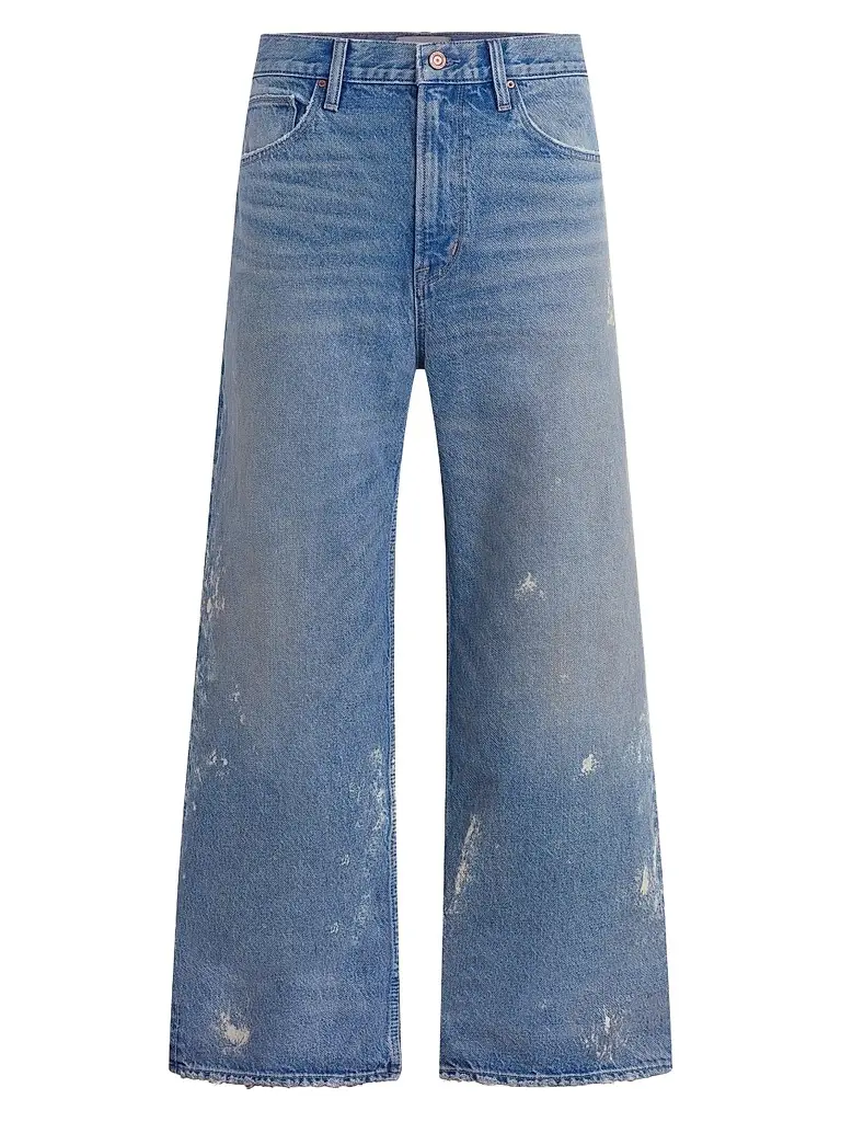 Hudson Jeans Men's Luca Paint-Splatter Wide-Leg Jeans