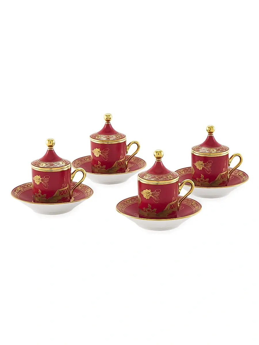 GINORI 1735 Tesori Oriente Italiano 12-Piece Antico Doccia Coffee Set