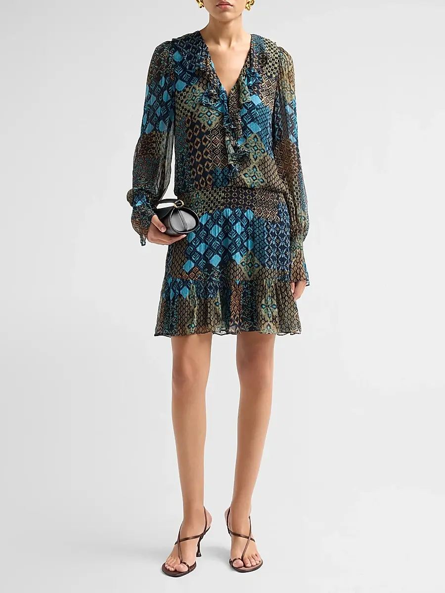 Ramy Brook Women's Astrid Printed Blouson Mini Dress | Thumbnail 2 Ramy Brook Women's Astrid Printed Blouson Mini Dress | Thumbnail 2