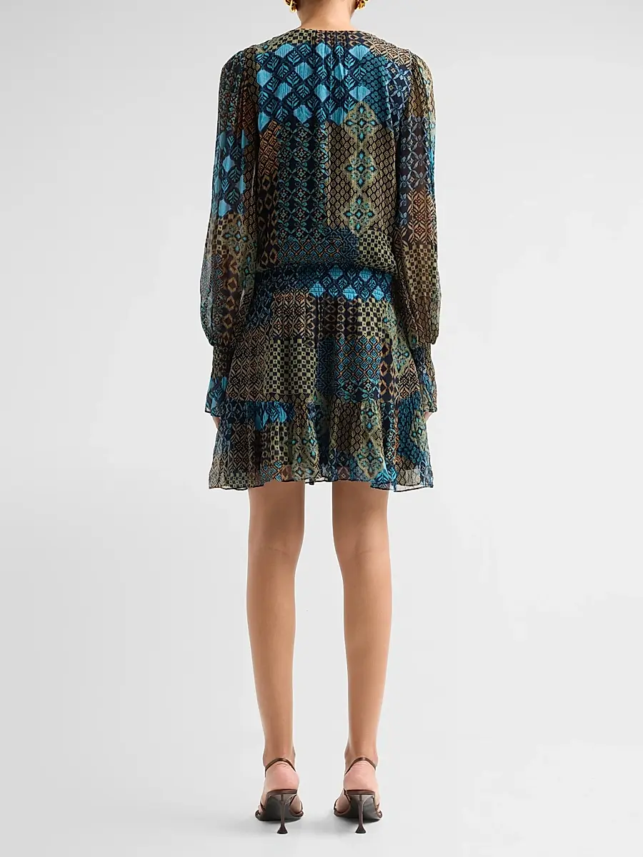 Ramy Brook Women's Astrid Printed Blouson Mini Dress | Thumbnail 3 Ramy Brook Women's Astrid Printed Blouson Mini Dress | Thumbnail 3