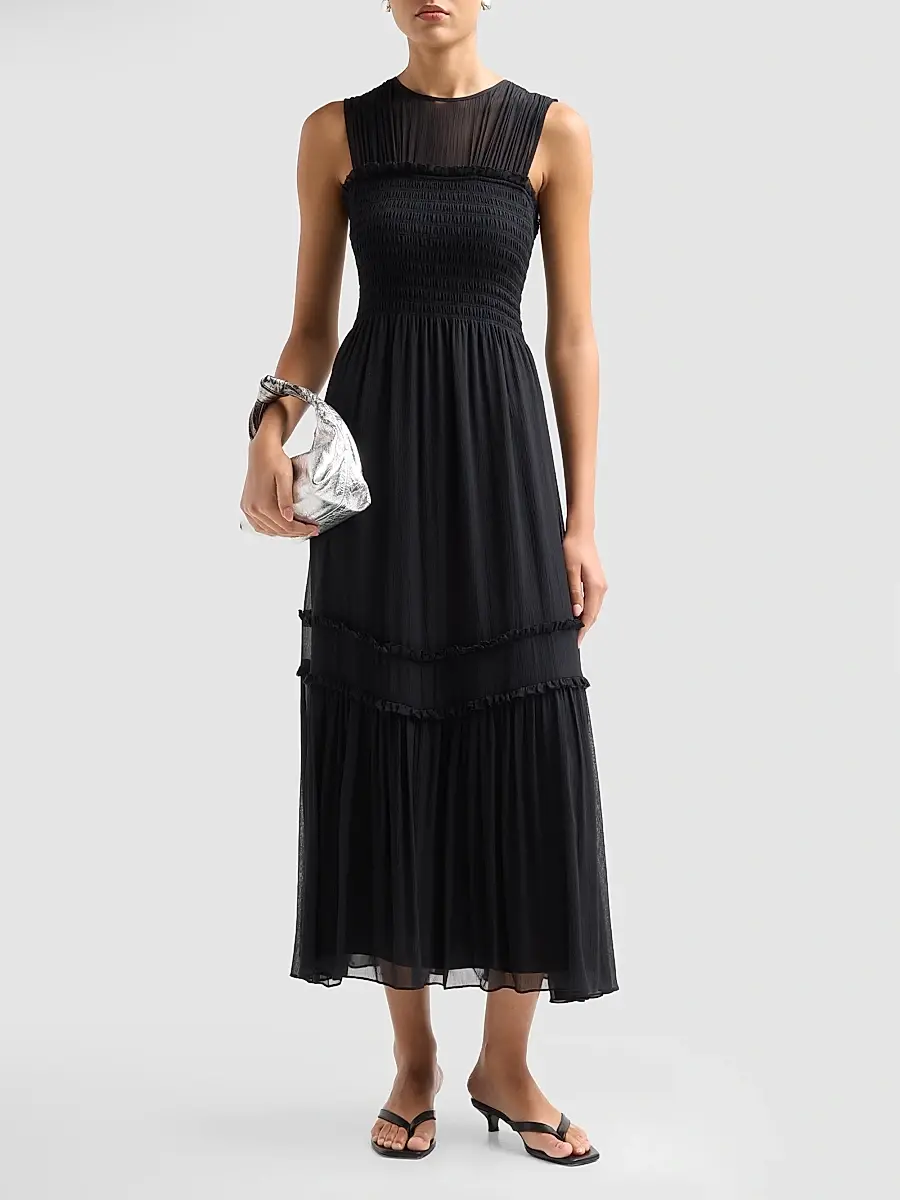 Ramy Brook Women's Mila Smocked Silk Midi Dress | Thumbnail 2 Ramy Brook Women's Mila Smocked Silk Midi Dress | Thumbnail 2