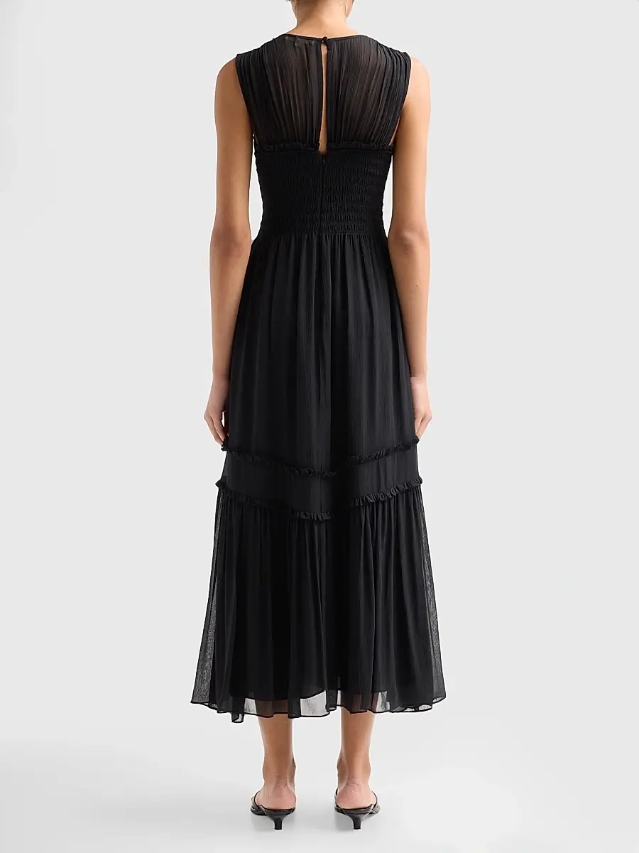 Ramy Brook Women's Mila Smocked Silk Midi Dress | Thumbnail 3 Ramy Brook Women's Mila Smocked Silk Midi Dress | Thumbnail 3