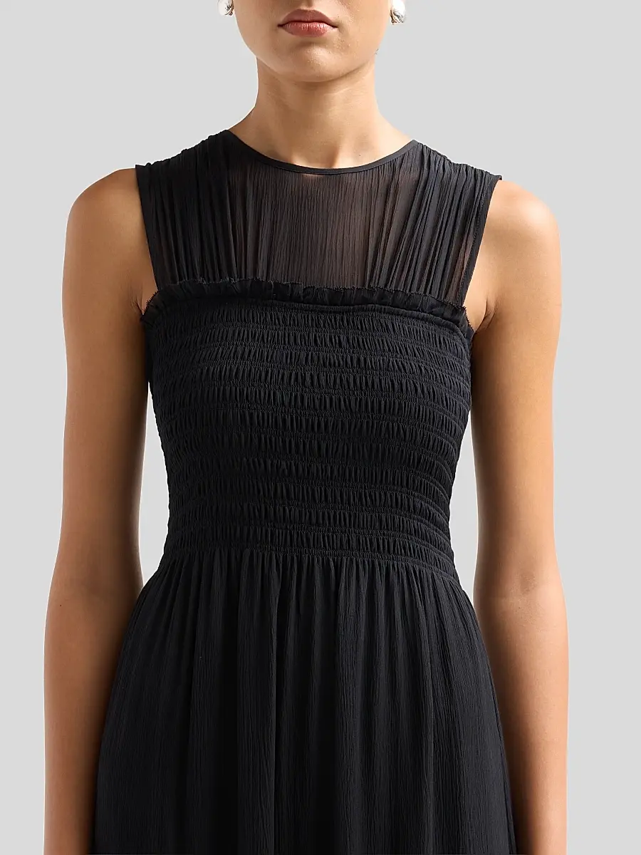 Ramy Brook Women's Mila Smocked Silk Midi Dress | Thumbnail 5 Ramy Brook Women's Mila Smocked Silk Midi Dress | Thumbnail 5