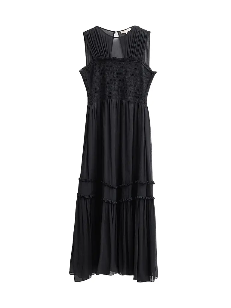 Ramy Brook Women's Mila Smocked Silk Midi Dress