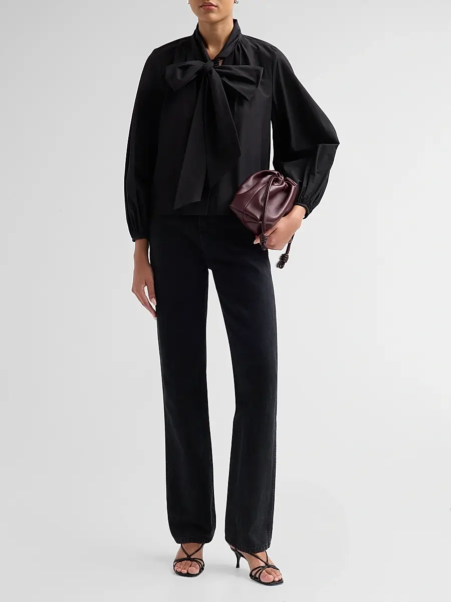L'Agence Women's Deon Poplin Tieneck Shirt | Thumbnail 2 L'Agence Women's Deon Poplin Tieneck Shirt | Thumbnail 2