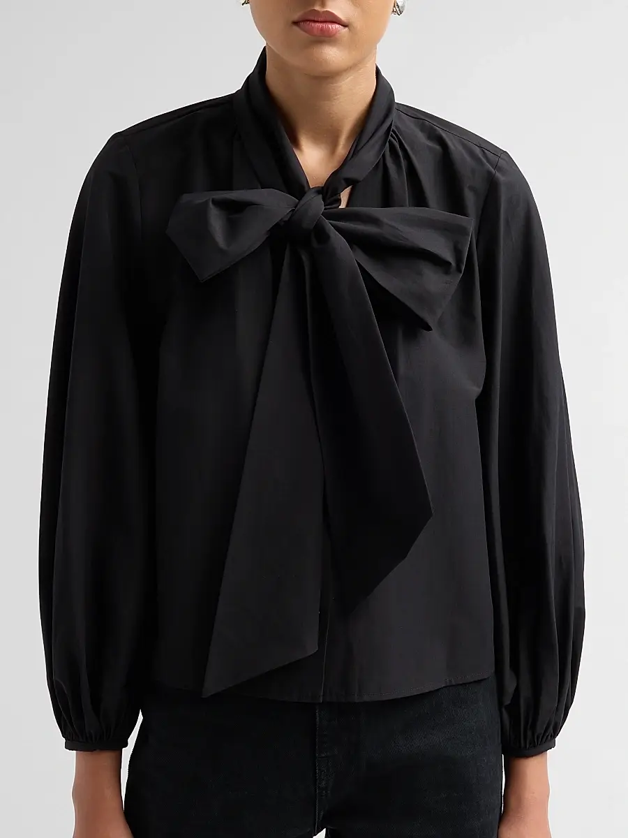 L'Agence Women's Deon Poplin Tieneck Shirt | Thumbnail 5 L'Agence Women's Deon Poplin Tieneck Shirt | Thumbnail 5