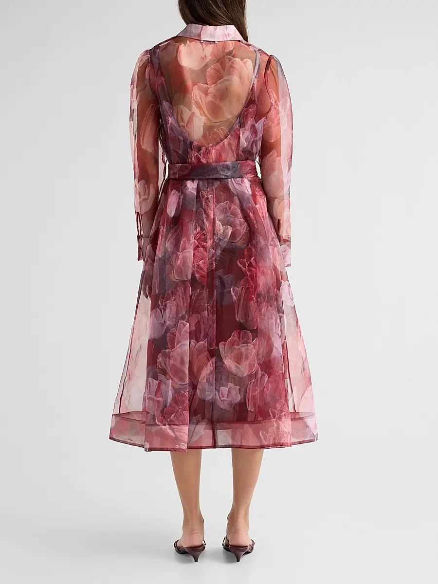 Milly Women's Suzie Floral Semi-Sheer Midi Shirtdress | Thumbnail 3 Milly Women's Suzie Floral Semi-Sheer Midi Shirtdress | Thumbnail 3