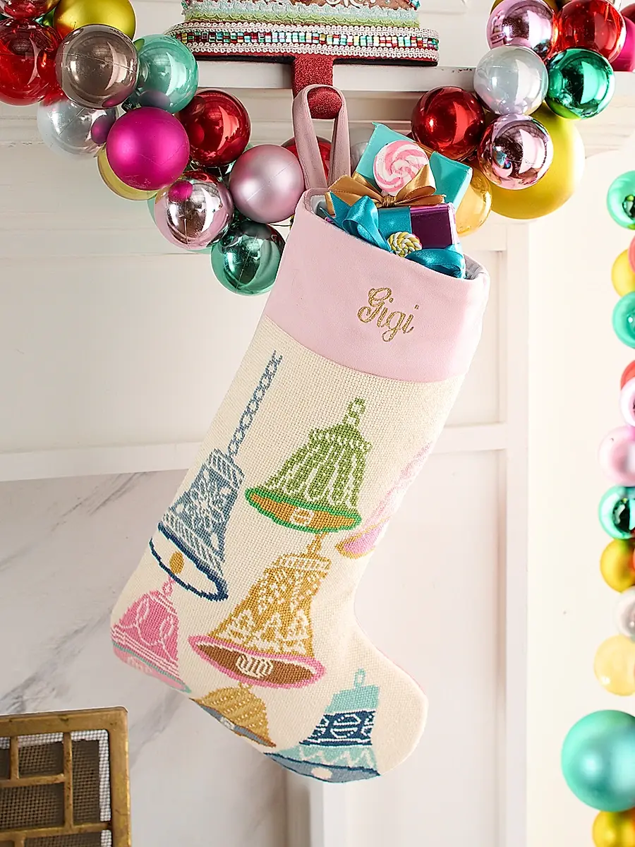 Bauble Stockings x Sainty Nelsen The Jingle Jangle Christmas Stocking | Image 1 Bauble Stockings x Sainty Nelsen The Jingle Jangle Christmas Stocking | Image 1