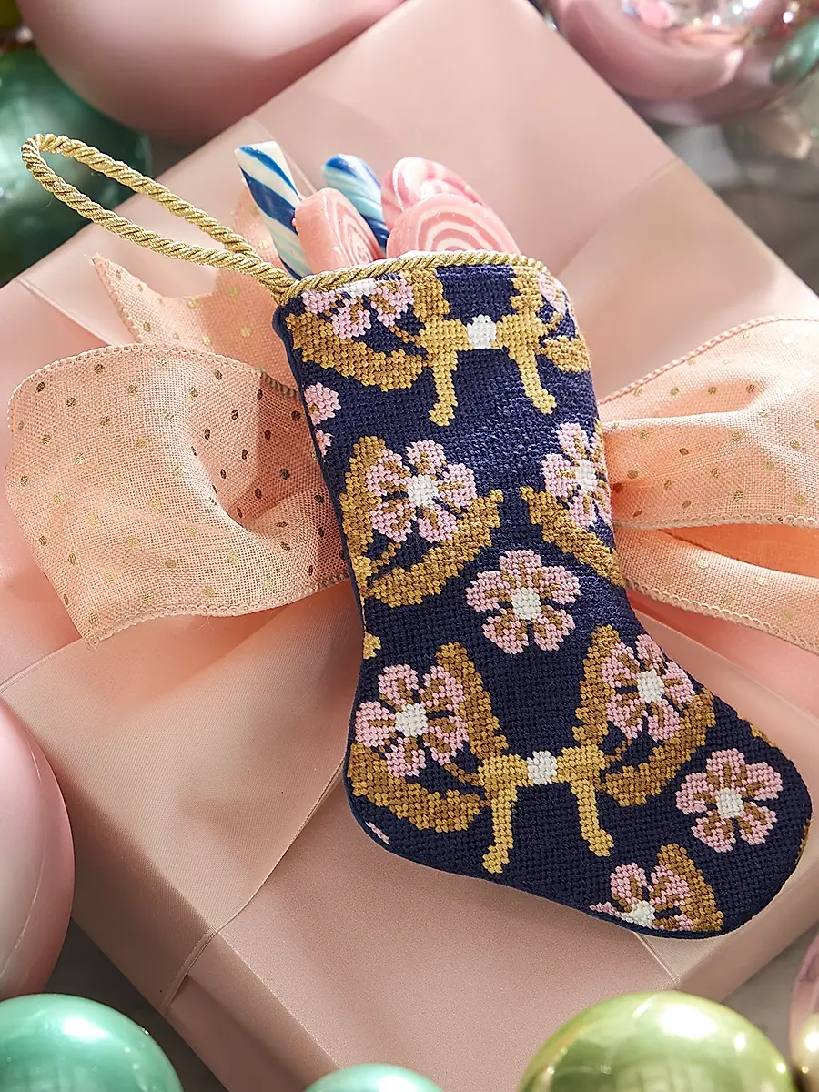 Bauble Stockings x Sainty Nelsen Mother, Darling Mini Bauble Stocking | Image 1 Bauble Stockings x Sainty Nelsen Mother, Darling Mini Bauble Stocking | Image 1