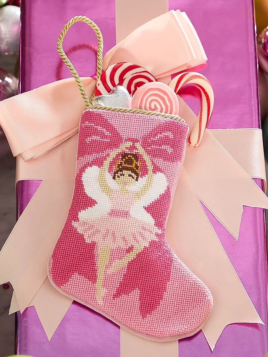 Bauble Stockings x Sainty Nelsen The Brianna Ballerina Mini Bauble Stocking | Image 1 Bauble Stockings x Sainty Nelsen The Brianna Ballerina Mini Bauble Stocking | Image 1