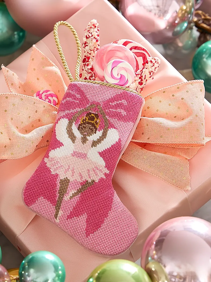 Bauble Stockings x Sainty Nelsen The Brianna Ballerina Mini Bauble Stocking | Image 1 Bauble Stockings x Sainty Nelsen The Brianna Ballerina Mini Bauble Stocking | Image 1