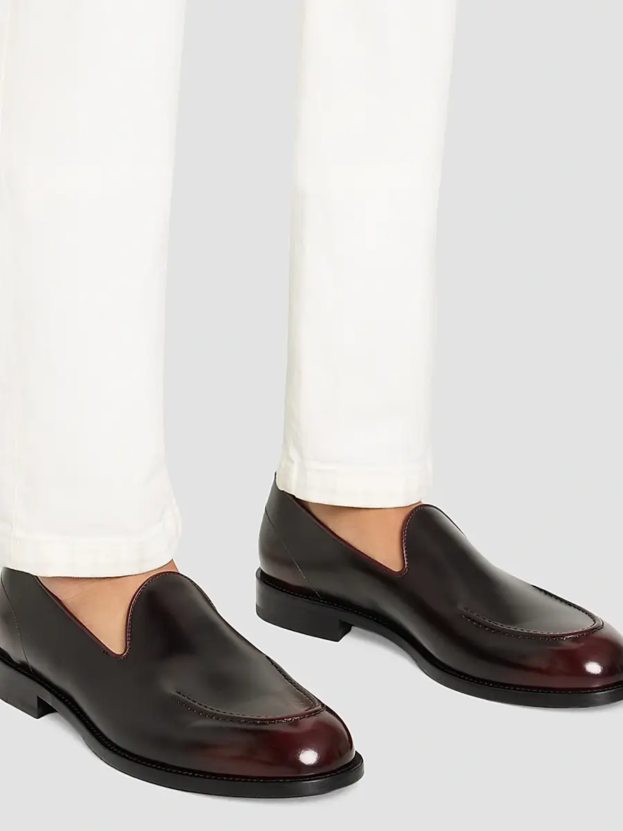 Kiton Men's Leather Slipper Loafers | Thumbnail 2
