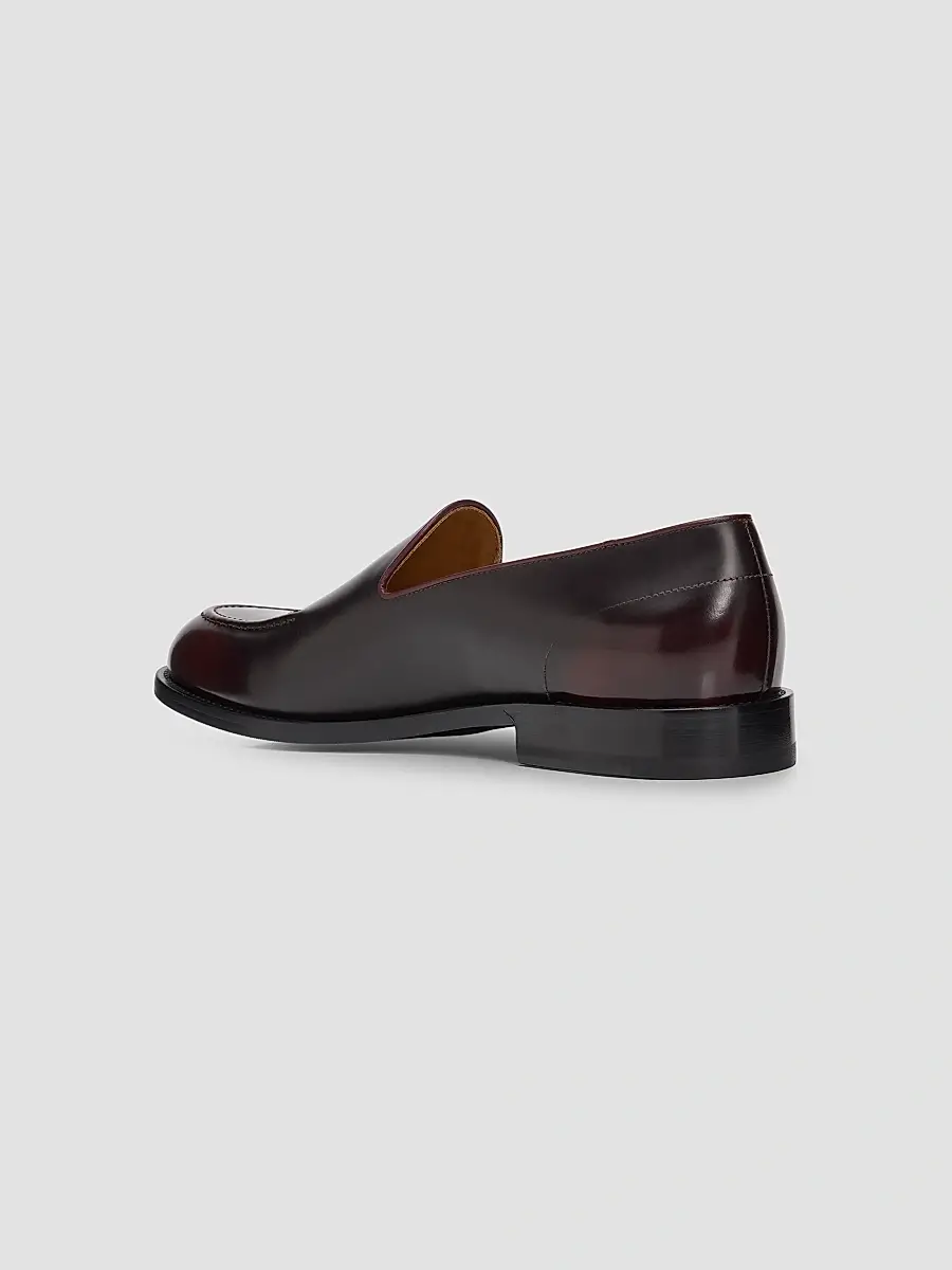 Kiton Men's Leather Slipper Loafers | Thumbnail 4