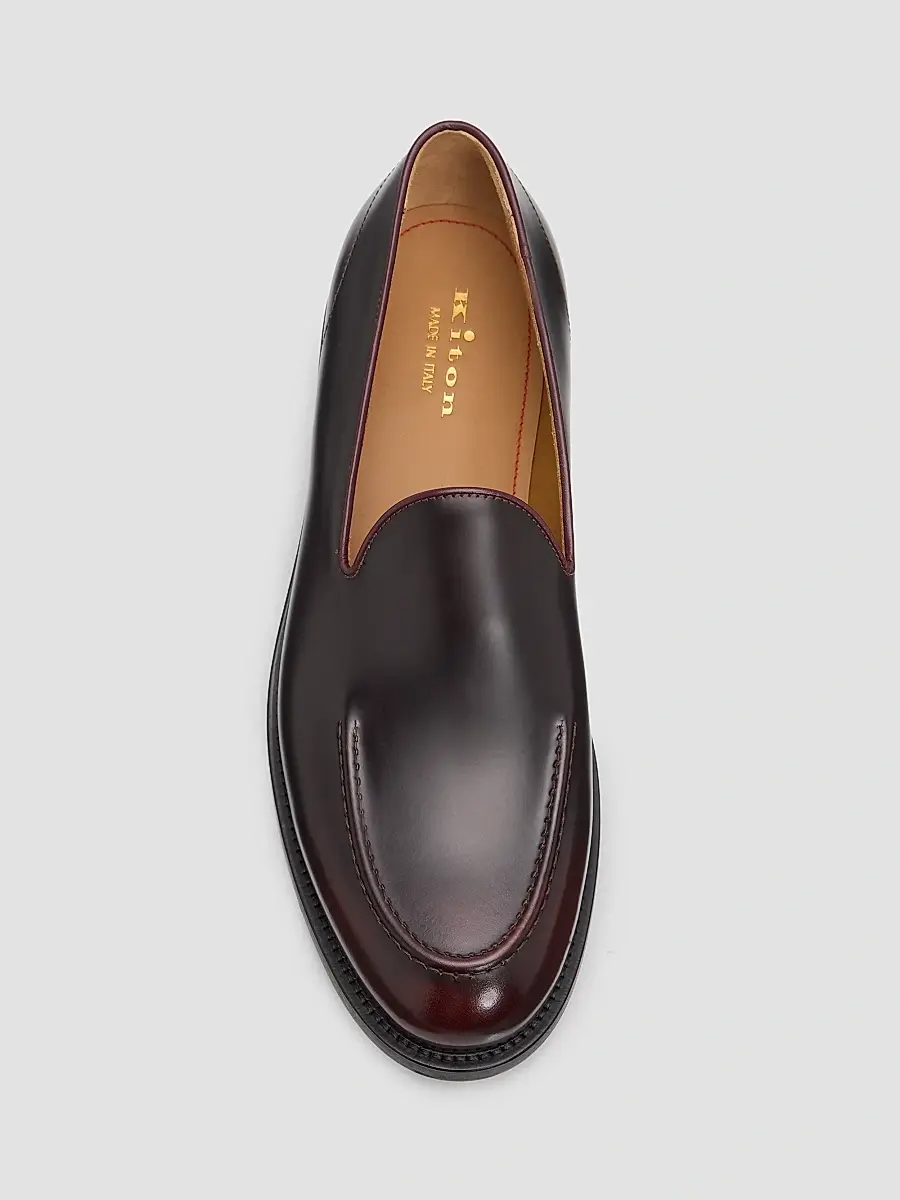 Kiton Men's Leather Slipper Loafers | Thumbnail 6