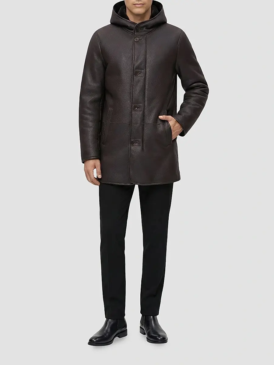 Gorski Men's Embossed Select Shearling Lamb Stroller Coat | Thumbnail 2 Gorski Men's Embossed Select Shearling Lamb Stroller Coat | Thumbnail 2