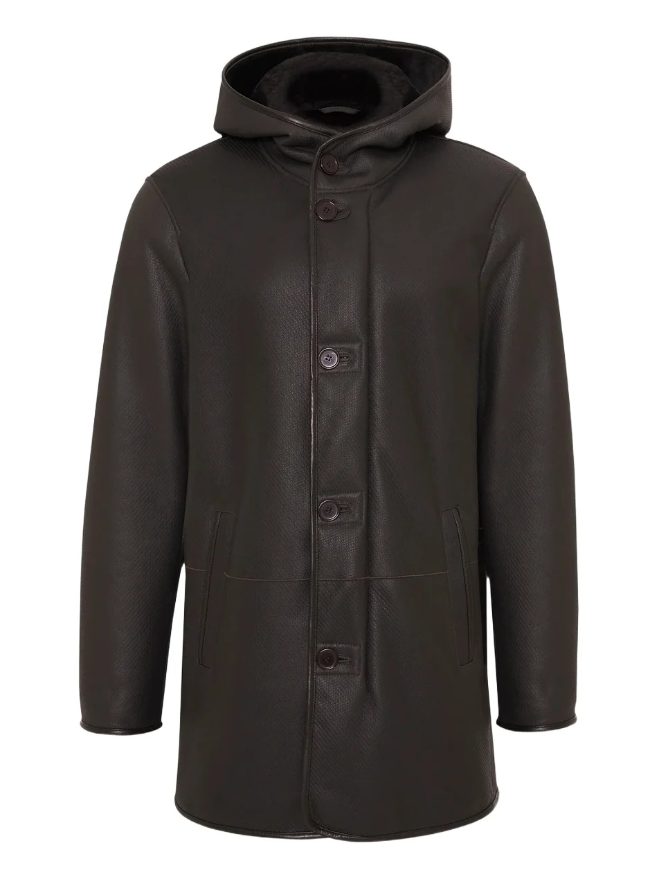 Gorski Men's Embossed Select Shearling Lamb Stroller Coat