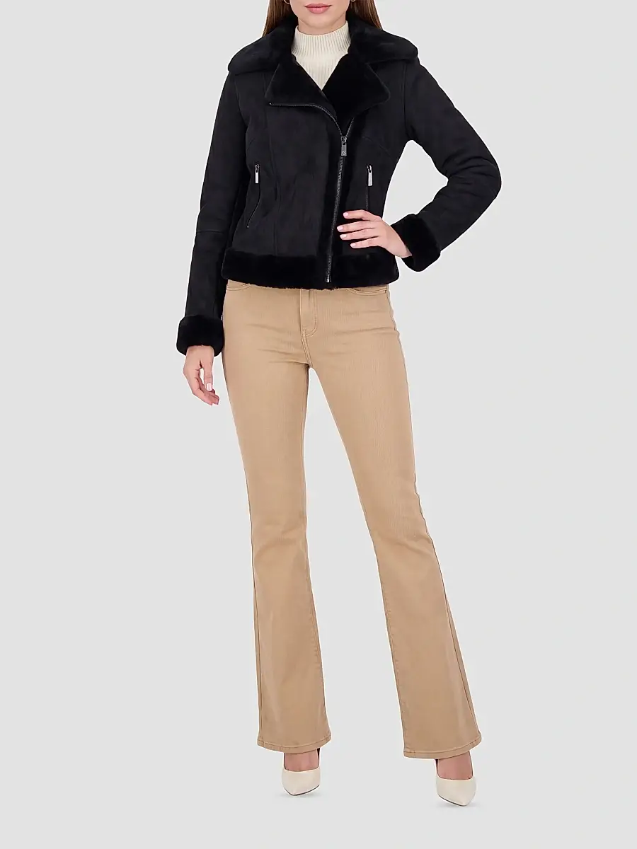 Gorski Women's Merino Lamb Moto Zip Jacket | Thumbnail 2 Gorski Women's Merino Lamb Moto Zip Jacket | Thumbnail 2