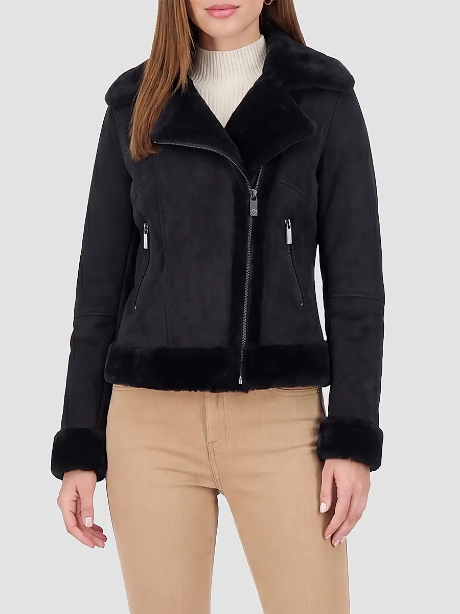 Gorski Women's Merino Lamb Moto Zip Jacket | Thumbnail 3 Gorski Women's Merino Lamb Moto Zip Jacket | Thumbnail 3