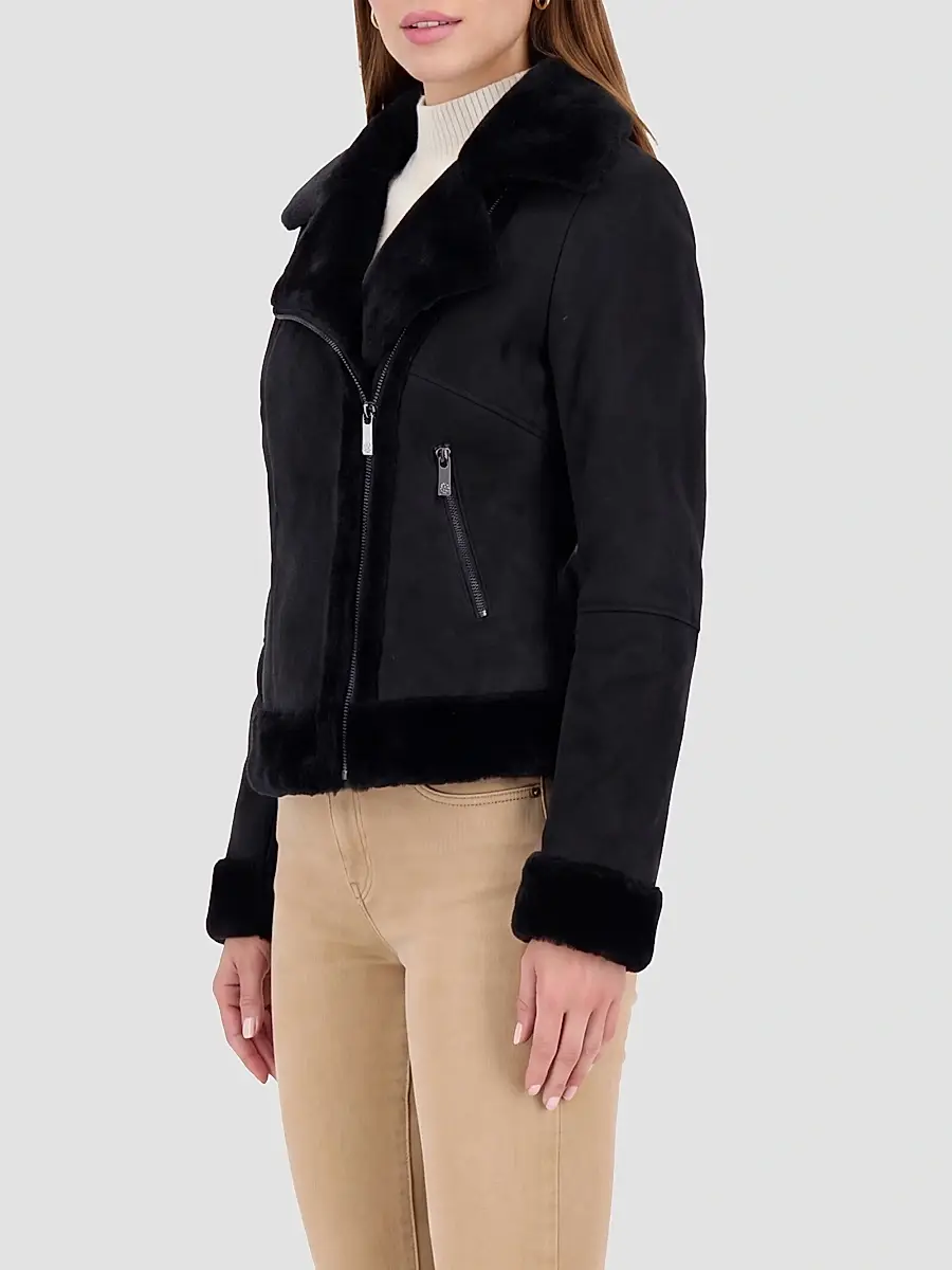 Gorski Women's Merino Lamb Moto Zip Jacket | Thumbnail 4 Gorski Women's Merino Lamb Moto Zip Jacket | Thumbnail 4