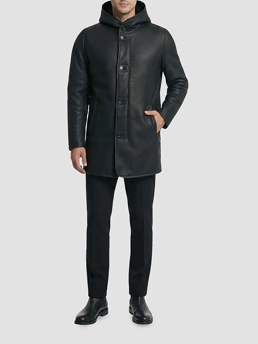 Gorski Men's Embossed Select Shearling Lamb Stroller Coat | Thumbnail 2 Gorski Men's Embossed Select Shearling Lamb Stroller Coat | Thumbnail 2