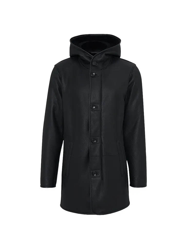 Gorski Men's Embossed Select Shearling Lamb Stroller Coat - Black | Image 1 Gorski Men's Embossed Select Shearling Lamb Stroller Coat - Black | Image 1