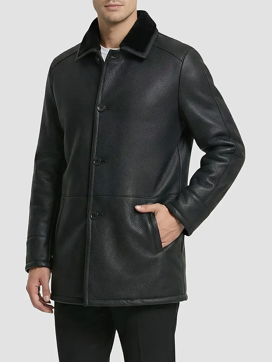 Gorski Men's Embossed Merino Shearling Lamb Stroller Coat | Thumbnail 4 Gorski Men's Embossed Merino Shearling Lamb Stroller Coat | Thumbnail 4