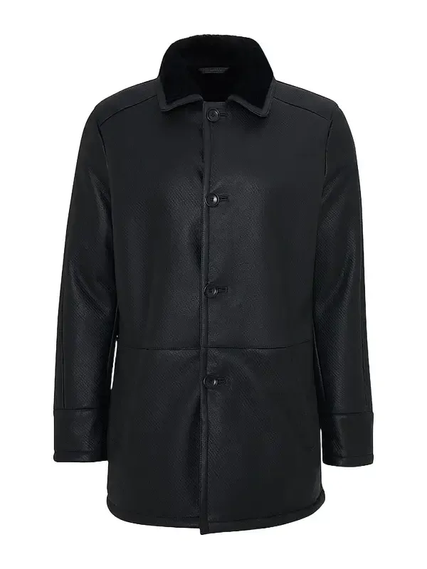 Men's Embossed Merino Shearling Lamb Stroller Coat Men's Embossed Merino Shearling Lamb Stroller Coat