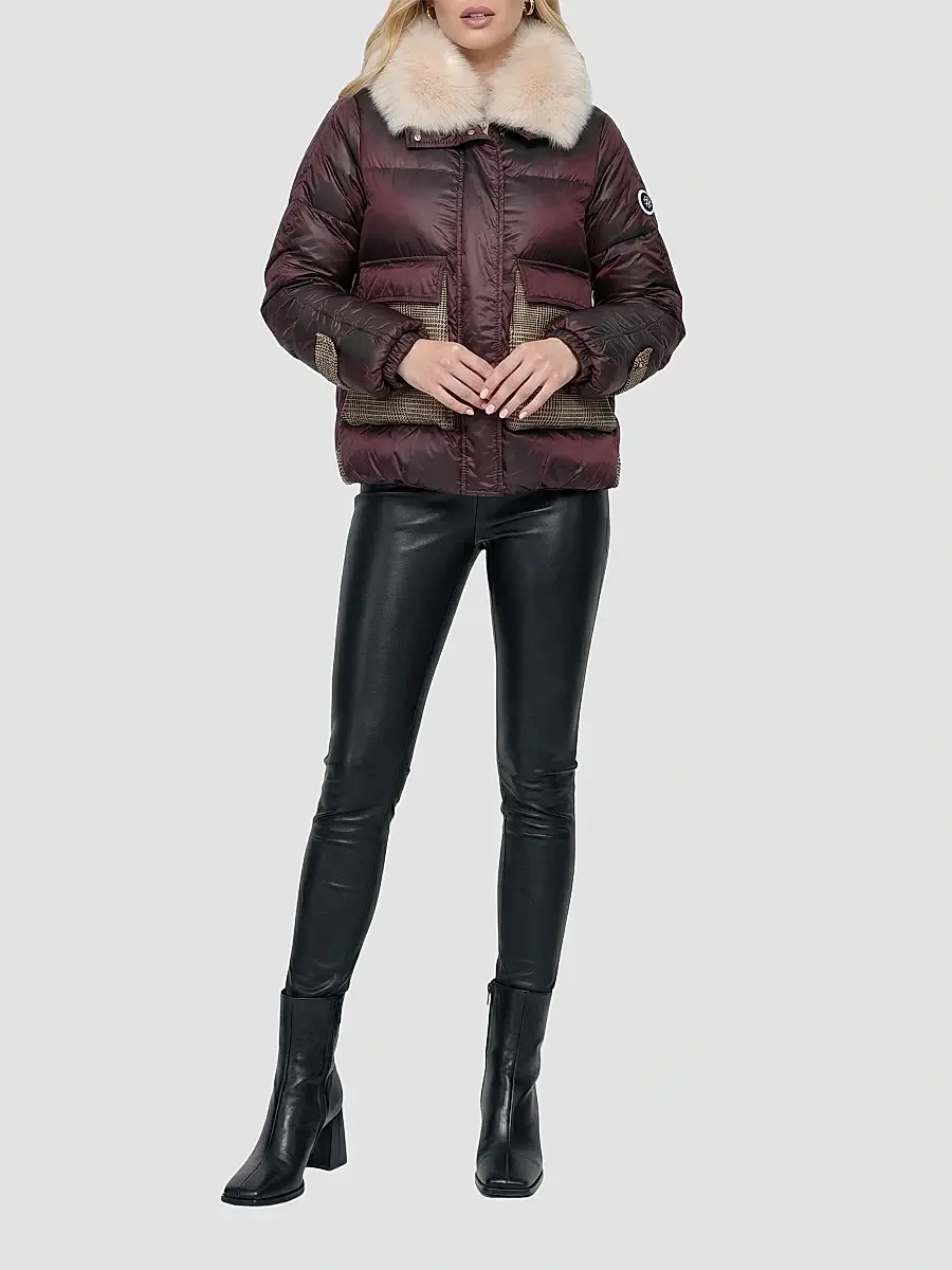 Gorski Women's Apres-Ski Mix Media Parka Coat with Detachable Lamb Hood Trim | Thumbnail 2 Gorski Women's Apres-Ski Mix Media Parka Coat with Detachable Lamb Hood Trim | Thumbnail 2