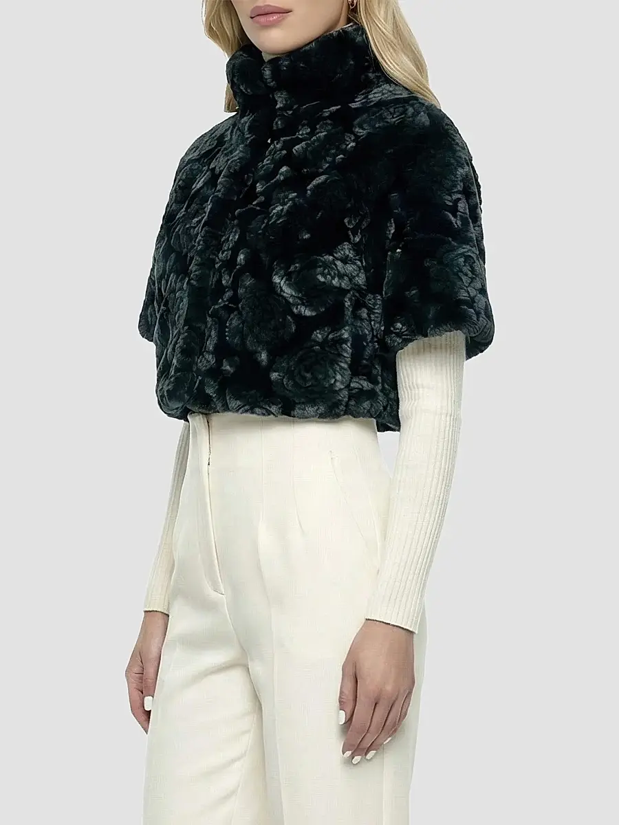 Gorski Women's Select Lamb Rose Cut Bolero, Cropped Sleeves | Thumbnail 4