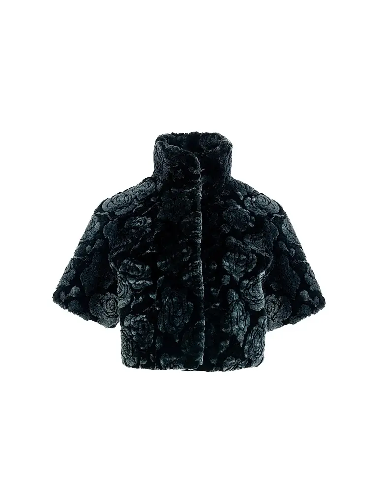 Gorski Women's Select Lamb Rose Cut Bolero Cropped Sleeves Coat - Emerald Brisa - Size Large | Image 1 Gorski Women's Select Lamb Rose Cut Bolero Cropped Sleeves Coat - Emerald Brisa - Size Large | Image 1