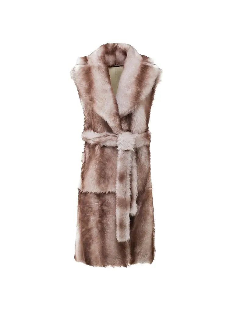 Gorski Women's Toscana Lamb Long Vest, Belt - Size XL | Image 1 Gorski Women's Toscana Lamb Long Vest, Belt - Size XL | Image 1