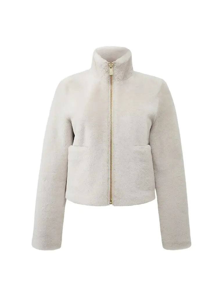Gorski Women's Merino Shearling Lamb Coat - Cream - Size Large | Image 1 Gorski Women's Merino Shearling Lamb Coat - Cream - Size Large | Image 1