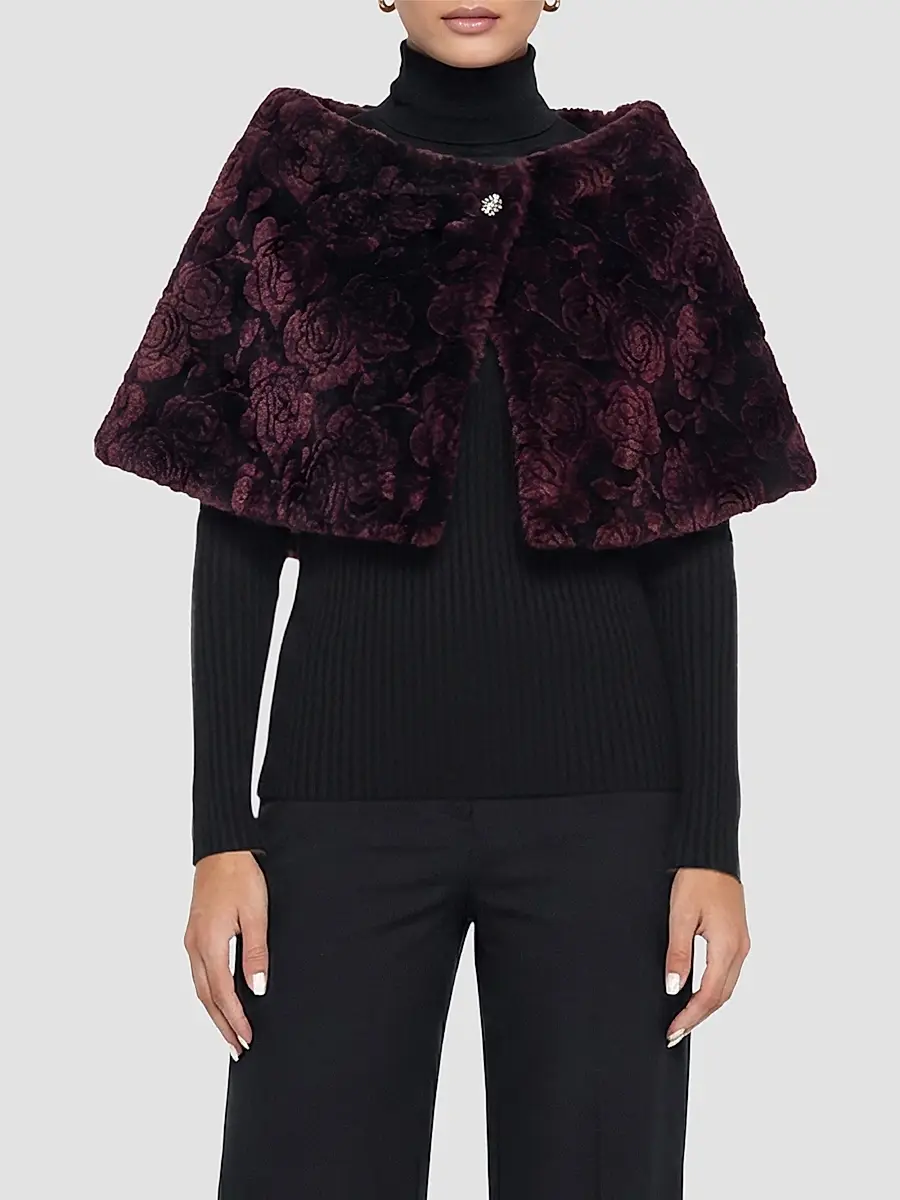 Gorski Women's Select Lamb Rose Cut Capelet | Thumbnail 3 Gorski Women's Select Lamb Rose Cut Capelet | Thumbnail 3