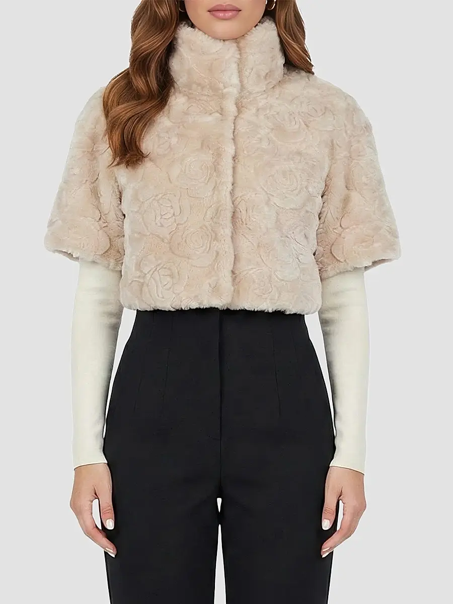 Gorski Women's Select Lamb Rose Cut Bolero, Cropped Sleeves | Thumbnail 3