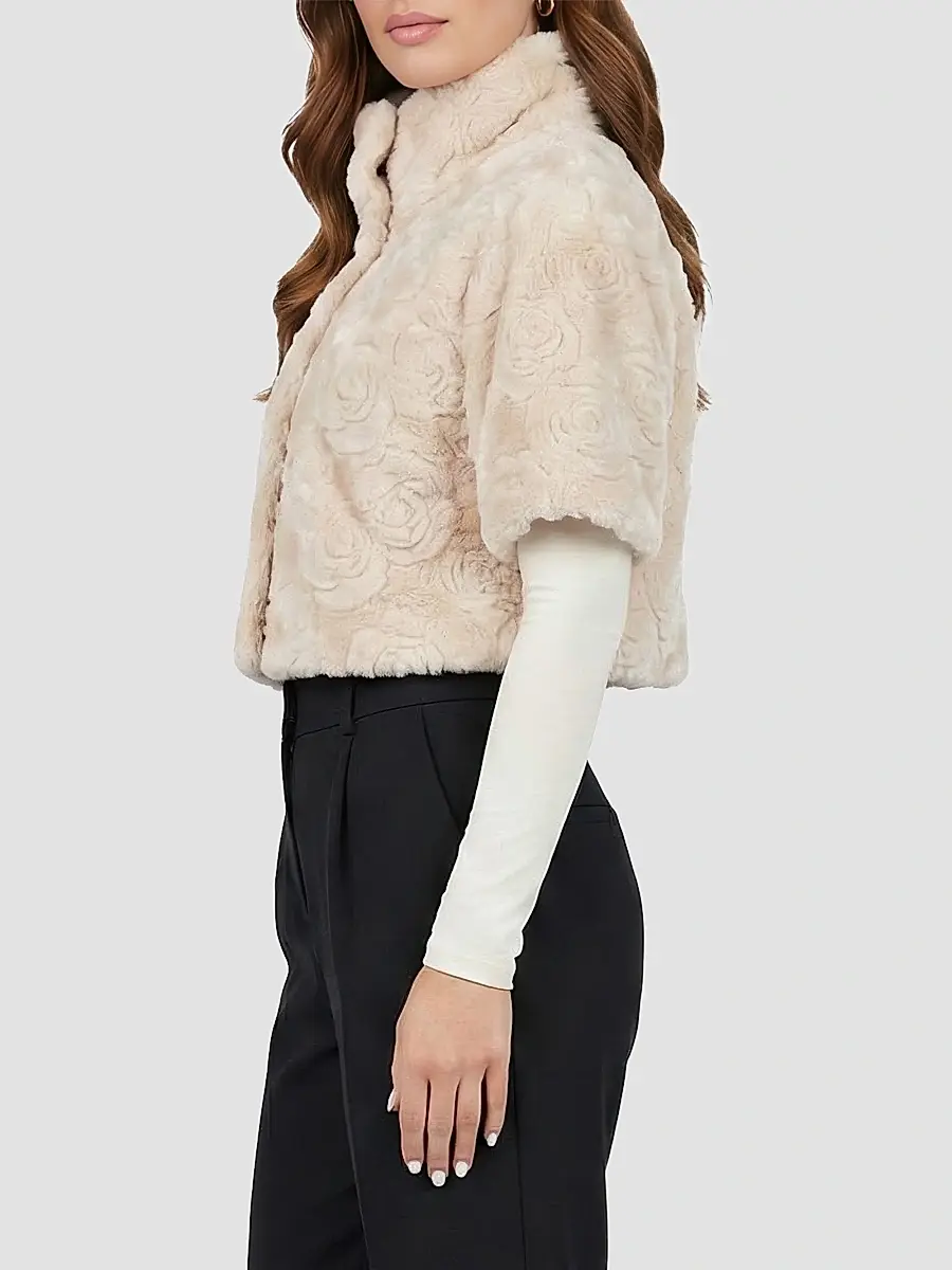 Gorski Women's Select Lamb Rose Cut Bolero, Cropped Sleeves | Thumbnail 4
