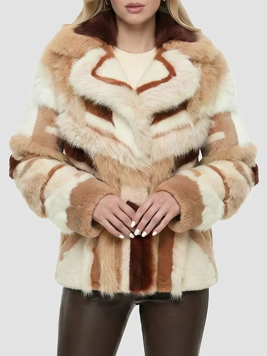 Gorski Women's Merino and Toscana Shearling Lamb Intarsia Coat | Thumbnail 3 Gorski Women's Merino and Toscana Shearling Lamb Intarsia Coat | Thumbnail 3