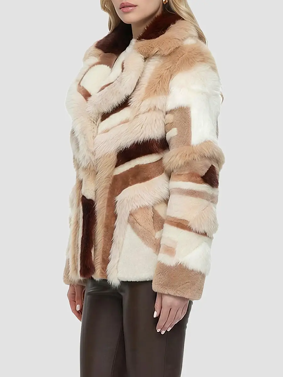 Gorski Women's Merino and Toscana Shearling Lamb Intarsia Coat | Thumbnail 4 Gorski Women's Merino and Toscana Shearling Lamb Intarsia Coat | Thumbnail 4