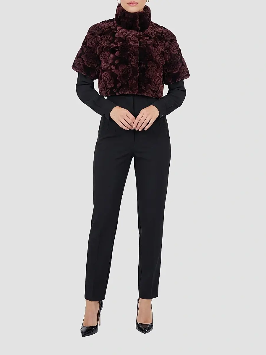 Gorski Women's Select Lamb Rose Cut Bolero, Cropped Sleeves | Thumbnail 2