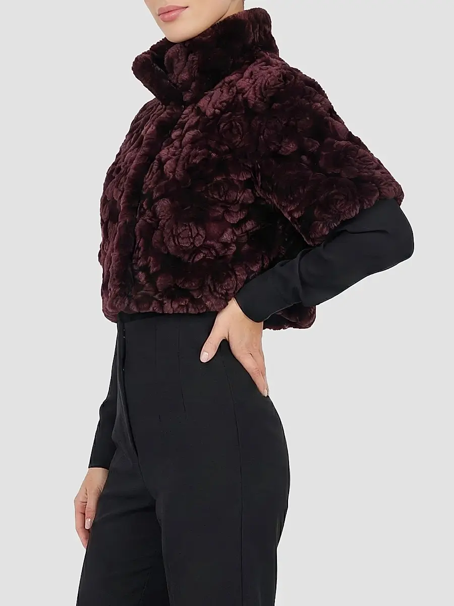 Gorski Women's Select Lamb Rose Cut Bolero, Cropped Sleeves | Thumbnail 4