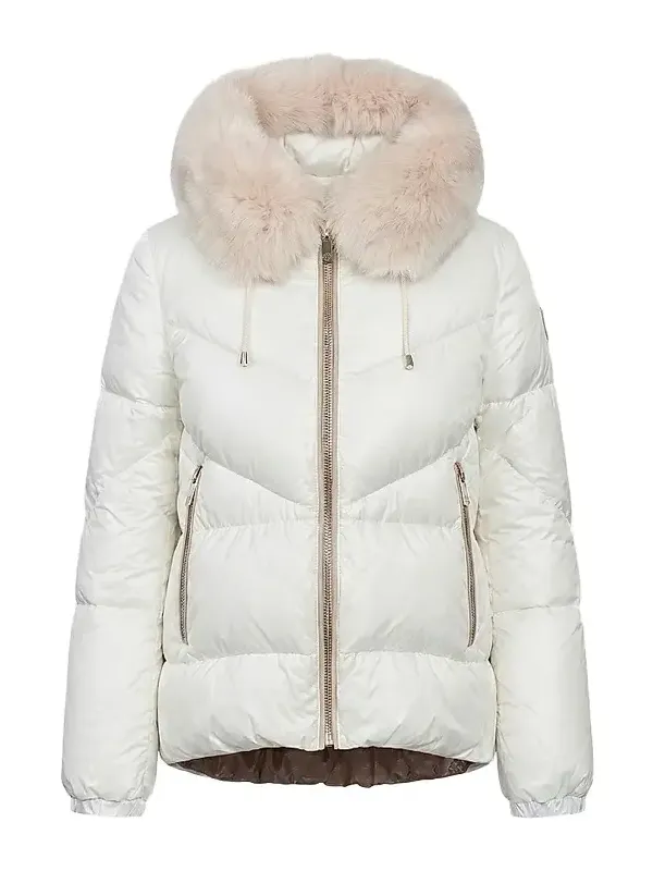 Gorski Women's Apres-Ski Parka with Detachable Merinillo Shearling Lamb Hood Trim